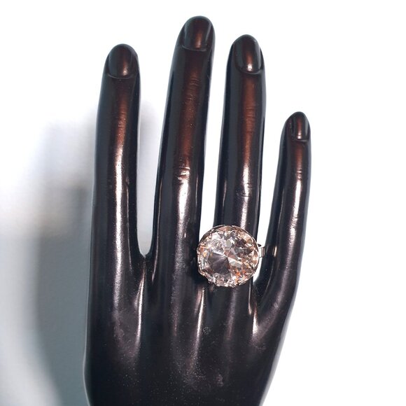 Vintage Alpo Kustaa Tammi Sterling Silver White Quartz Finnish Statement Ring - Picture 10 of 13